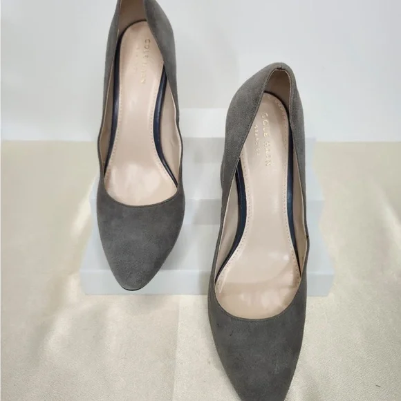 Cole Haan Gray Suede Heels - Picture 3 of 15